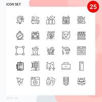 25 Creative Icons Modern Signs and Symbols of internet globe architecture businessman display page content Editable Vector Design Elements