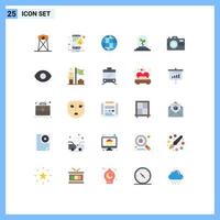 Stock Vector Icon Pack of 25 Line Signs and Symbols for technology capture globe camera leaf Editable Vector Design Elements