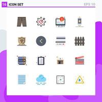 Pictogram Set of 16 Simple Flat Colors of hot water setting heater info Editable Pack of Creative Vector Design Elements