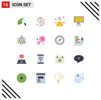 16 User Interface Flat Color Pack of modern Signs and Symbols of educate presentation woman education alphabet Editable Pack of Creative Vector Design Elements