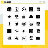 Universal Icon Symbols Group of 25 Modern Solid Glyphs of logo web coding user programming coding Editable Vector Design Elements