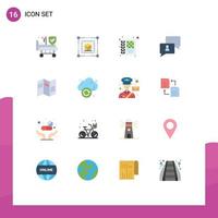 16 Thematic Vector Flat Colors and Editable Symbols of paper map diary newspaper man Editable Pack of Creative Vector Design Elements