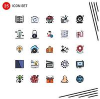 25 User Interface Filled line Flat Color Pack of modern Signs and Symbols of rating location park man arrow Editable Vector Design Elements