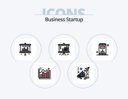 Business Startup Line Filled Icon Pack 5 Icon Design. chart . quick . monitor. graph vector