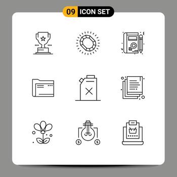 paquete de 9 esquemas creativos de archivos de lujo de computadora vacíos que aprenden elementos de diseño vectorial editables vector