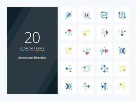 20 Arrow Flat Color icon for presentation vector