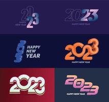 gran conjunto de 2023 feliz año nuevo diseño de texto de logotipo plantilla de diseño de número 2023 vector