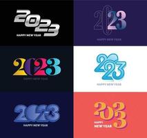 Big Set of 2023 Happy New Year logo text design 2023 number design template vector