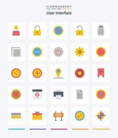 Creative User Interface 25 Flat icon pack  Such As user. interface. interface. delete. unlocked vector