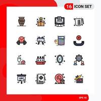 16 Creative Icons Modern Signs and Symbols of dumbbell jug money cooking website Editable Creative Vector Design Elements