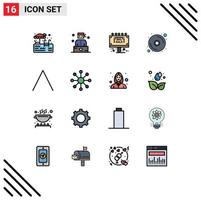 Set of 16 Modern UI Icons Symbols Signs for network top info board arrow disk Editable Creative Vector Design Elements