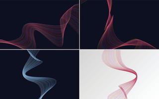 Collection of geometric minimal lines pattern set vector