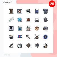 Universal Icon Symbols Group of 25 Modern Filled line Flat Colors of pants braces page baby user Editable Vector Design Elements