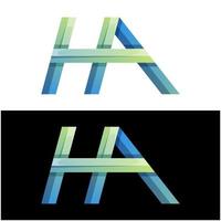 letter h a gradient logo design vector