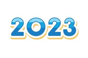 feliz año nuevo 2023 diseño de texto vector