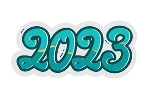 feliz año nuevo 2023 diseño de texto vector