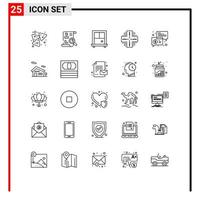 Line Pack of 25 Universal Symbols of keynote trade search server datacenter Editable Vector Design Elements