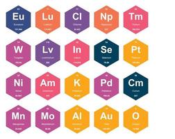 20 Preiodic table of the elements Icon Pack Design vector