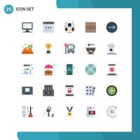 Pack of 25 creative Flat Colors of transfer wardrobe website home appliances furniture Editable Vector Design Elements