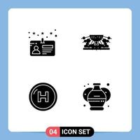 Pack of creative Solid Glyphs of card clinic allocation management hospital Editable Vector Design Elements