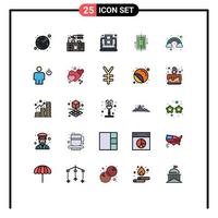 25 iconos creativos signos y símbolos modernos de estudio de nube de color datos de teléfonos inteligentes elementos de diseño vectorial editables vector