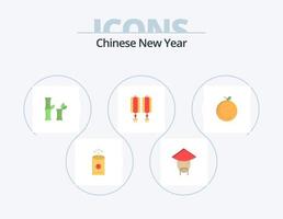 Chinese New Year Flat Icon Pack 5 Icon Design. bamboo. year. emperor. new. china vector