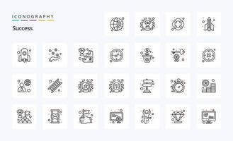 25 Sucess Line icon pack vector