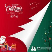 Merry Christmas background. Winter Holiday Posters or banners design in modern realistic style vector