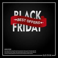 Black Friday Sale.  Modern minimalist design. Template for promotion, advertising, web, social and fashion ads. vector