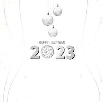 Happy New Year  Celebration 2023 with typography lettering. Vector illustration, text and number