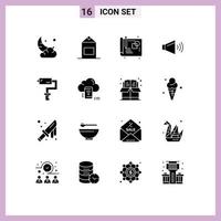 16 Creative Icons Modern Signs and Symbols of painter paint roller creative on speaker Editable Vector Design Elements