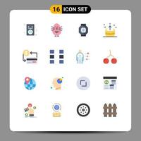 Pictogram Set of 16 Simple Flat Colors of up export airlock direction pod Editable Pack of Creative Vector Design Elements