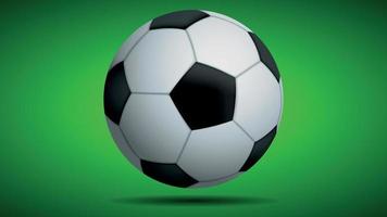 Classic soccer ball isolated on green background vector