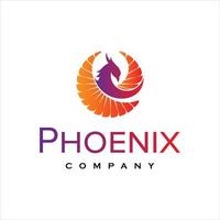 plantilla de diseño de logotipo de phoenix diseño animal abstracto simple vector