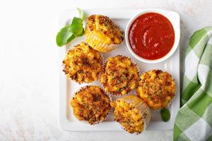 Baked mac and cheese muffins photo