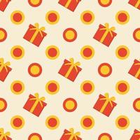 pattern of red gift and circles vector