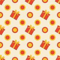 pattern of red gift and circles vector