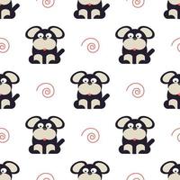 dog pattern and curlicues vector