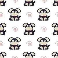 dog pattern and curlicues vector