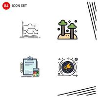 stock vector icon pack de 4 líneas signos y símbolos para flechas contabilidad mercado hongos calculadora elementos de diseño vectorial editables