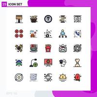 Universal Icon Symbols Group of 25 Modern Filled line Flat Colors of loading glass kitchen programming develop Editable Vector Design Elements