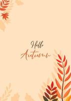 Colorful Autumn fall leaves floral background illustration vector