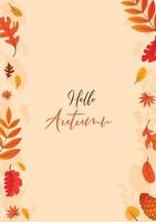 Colorful Autumn fall leaves floral background illustration vector