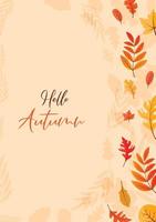 colorido otoño hojas de otoño ilustración de fondo floral vector