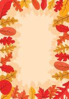 Colorful Autumn fall leaves floral background illustration vector