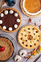 Thanksgiving pies on the table photo