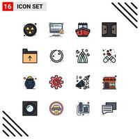 Set of 16 Modern UI Icons Symbols Signs for document home sail gate buildings Editable Creative Vector Design Elements