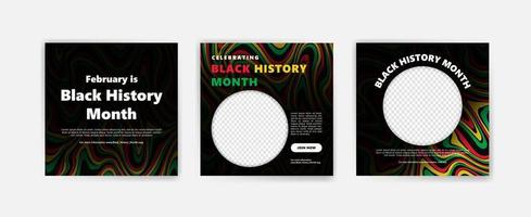 Collection of black history month social media posts. Celebrating black history month. vector