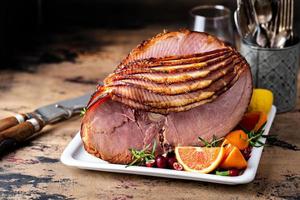 Christmas ham brown sugar glazed photo