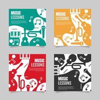 diseño plano de la escuela de música retro. - vectores. vector